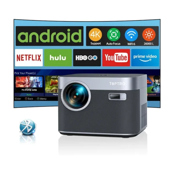 Vidéoprojecteur 4K WiFi Bluetooth 26000 Lumens TOPTRO
